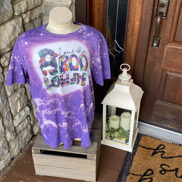Gildan Tops - Gildan Purple Tie-Dye "I Put the Boo in Bougie" Short Sleeve Tee